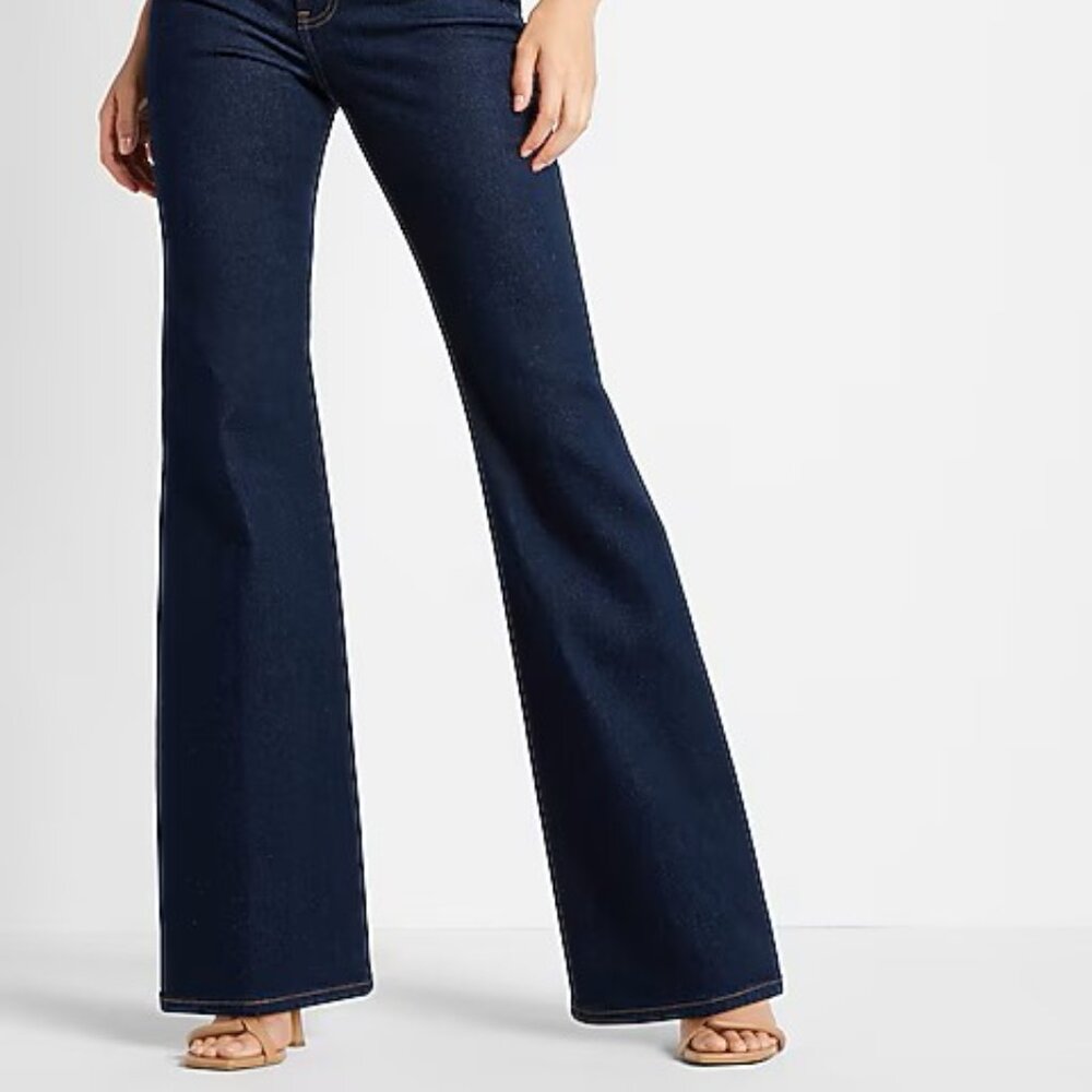 Express 70s Flare Mid Rise Jeans 2R